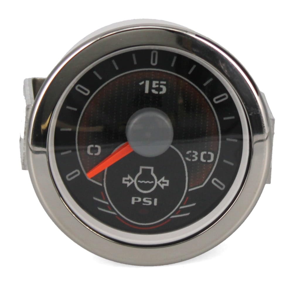 Faria Boat Water Pressure Gauge 960859 | 2 inch Silver Black