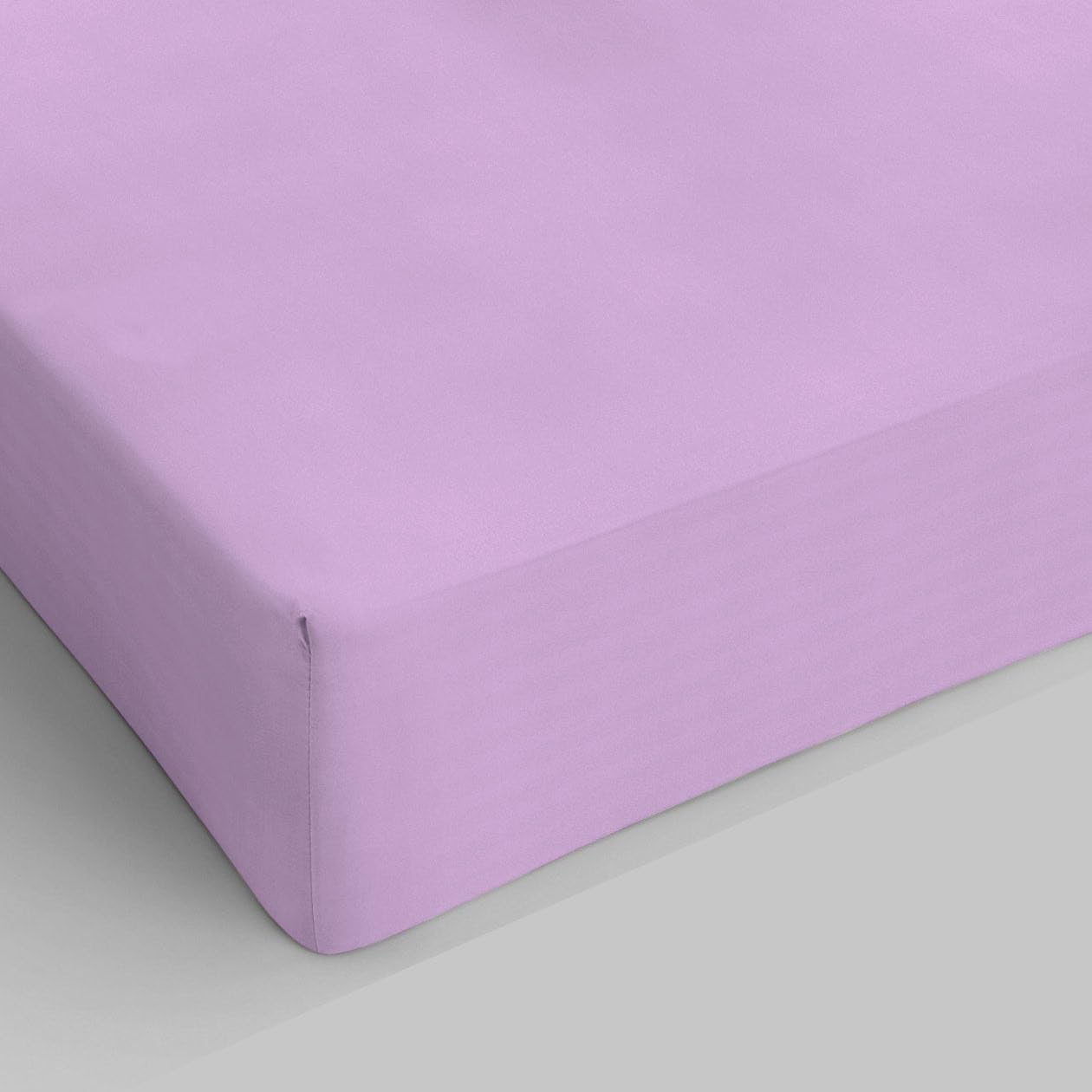 Italian Bed Linen Lilac Sogni E Capricci Max Color Fitted Sheet With 25Cm Corner, Lillac, Double