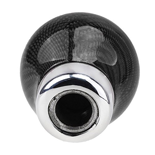 Sakali Durable Vehicle Carbon Fiber Ball Shift Shifter Knob With 3 Adaptors 8Mm 10Mm 12Mm Inner Diameter Car Manual Or Automatic Universal Gear Knob Black #TOP2