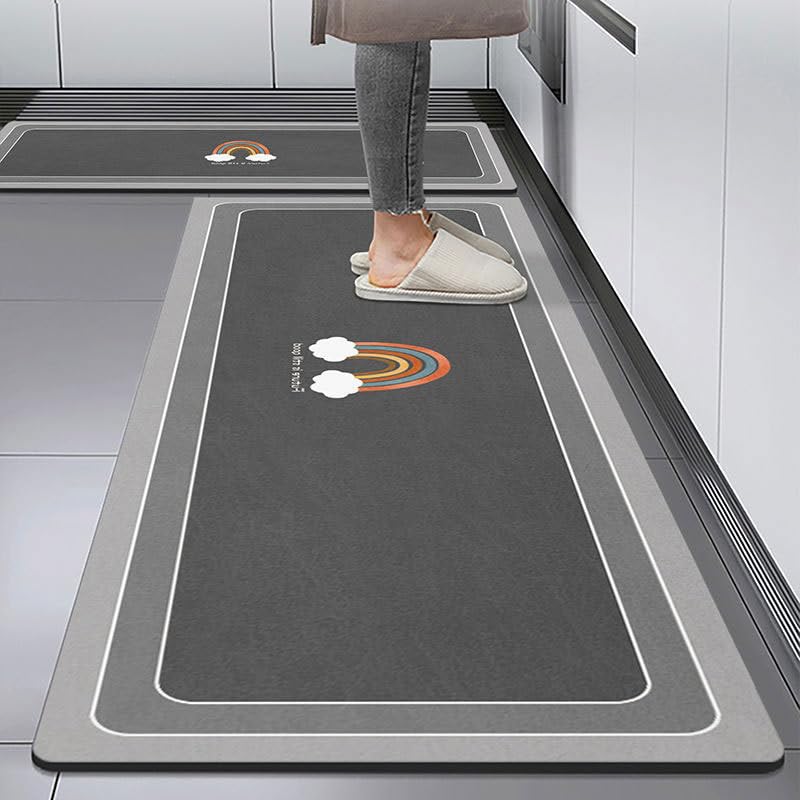 Alfombra de cocina fácil de limpiar y antideslizante para entrada y pasillos (2 pzs)
