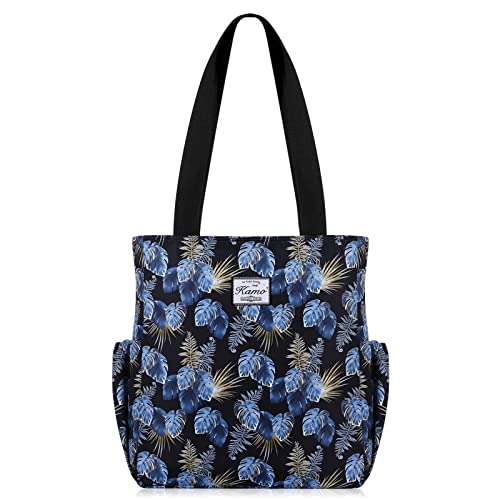 Image of KAMO Floral Tote Bag - Waterproof Lightweight Handbags Travel Shoulder Bag for Hiking Yoga Gym Swimming Travel Beach