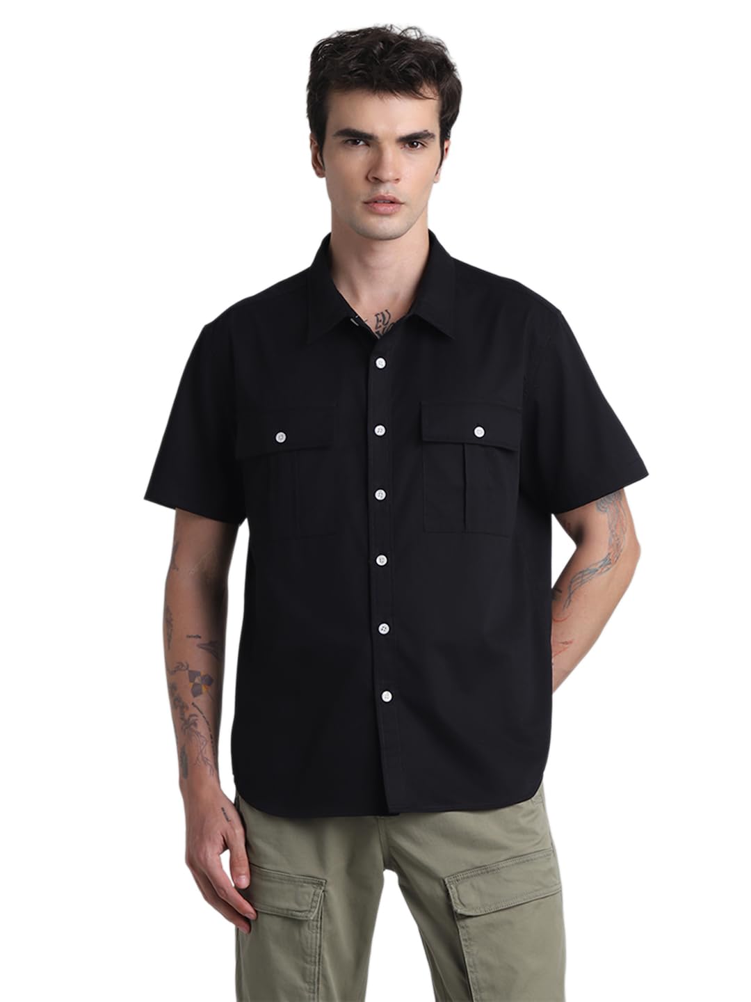 Men's Cotton Solid Oversized Fit Shirt-image-20
