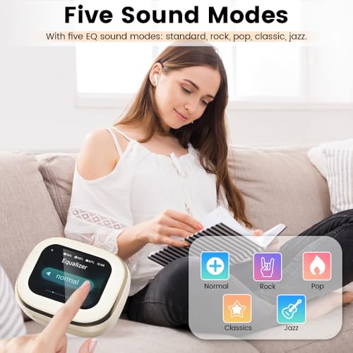 Image of Wireless Earbuds, Bluetooth 5.4 Headphones in Ear with Smart Touchscreen Case, ANC Noise Cancelling Ear Buds, 60H Playtime for Sports & Working, Bass Stereo Sound for iPhone /Android (Beige)