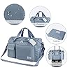 Travel Duffel, Foldable Gym Overnight Weekend Bags for Women - Lightweight with Separation, Large Holdall Cabin Bag - Blue #5