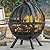 Panovue 35 Inch Wood Burning Fire Pit with BBQ Grill, Heavy Duty Fire Pits Ball for Outside with Spark Screen & Removable Ash Pan, Outdoor firepit & Fireplace for Bonfire in Garden, Yard