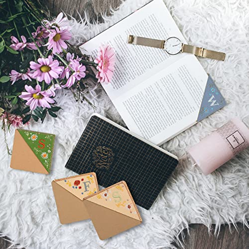 Personalized Hand Embroidered Corner Bookmark,Hand Stitched Felt Corner Letter Bookmark, Felt Triangle Bookmark, Cute Flower Bookmarks For Book Reading Lovers Meaningful Gift (F, Fall) #TOP7