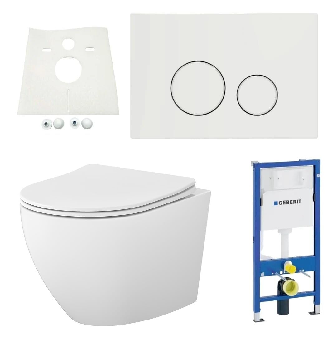 Geberit Vorwandelement RIVA WC spülrandlos R(h) einwirbel Spülung Komplettset