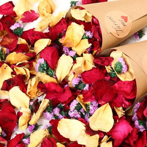 20+ Cups Real Dried Flower Petals, Biodegradable Wedding Flower C...