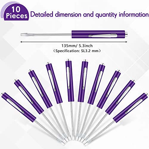 Image of Honoson 10 Pieces Pocket Screwdriver Mini Tops and Pocket Clips Magnetic Slotted Small Screw Driver with a Single Blade Head for Mechanical, Electrician(Purple)