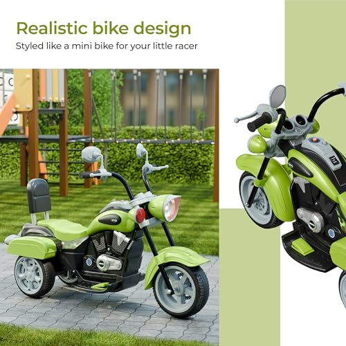 Image of Lifelong Royal Electric Ride On Motor Bike for Kids, Semi Assembled Rechargeable Toy Bike One Touch Start,Light and Music, Long Battery Life, 3 Wheels, Comfortable Seat for 1-6 Yrs (LLEV99)