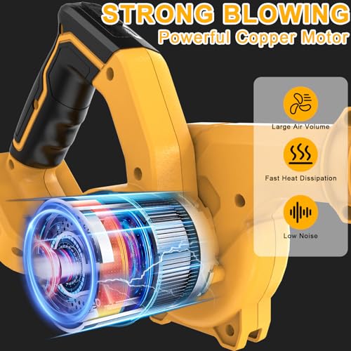 Powarobor Cordless Air Leaf Blower for Dewalt 18V Battery, Electric Jobsite Air Blower Powerful for Garden Lawn Care Leaf Snow Blowing,Car Computer Dust Cleaner (Tool Only,no Battery) - Image 3