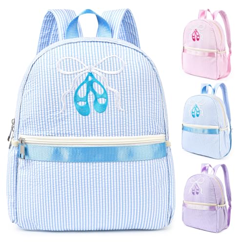 KUIRAN Dance Backpack for Girls 7L Cute Dance Bag for Dancer Lightweight Small Gym Sport Weekender Ballet Travel Bag Blue