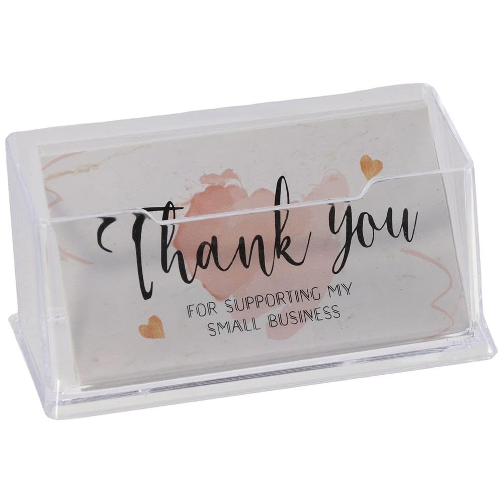 Risedot Acrylic Business Card Holder,1 Tier Clear Name Card Organizer for Office