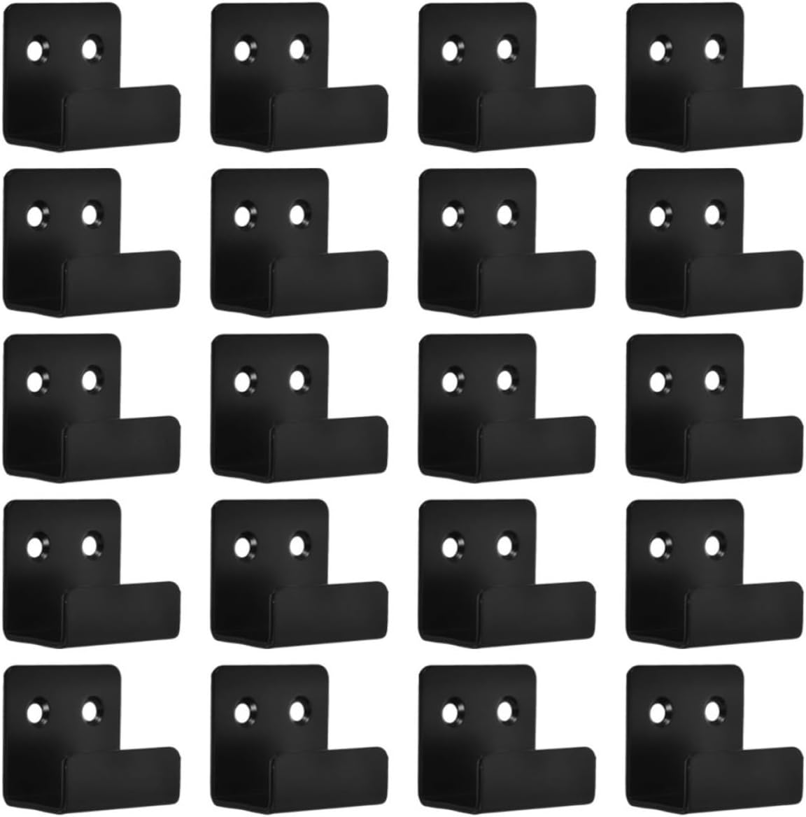 Garneck 20pcs Black Iron Tile Wall Mount Hooks with Adjustable Clip Mechanism Heavy Duty Wall Hangers for Kitchen and Bathroom Towels and Utensils