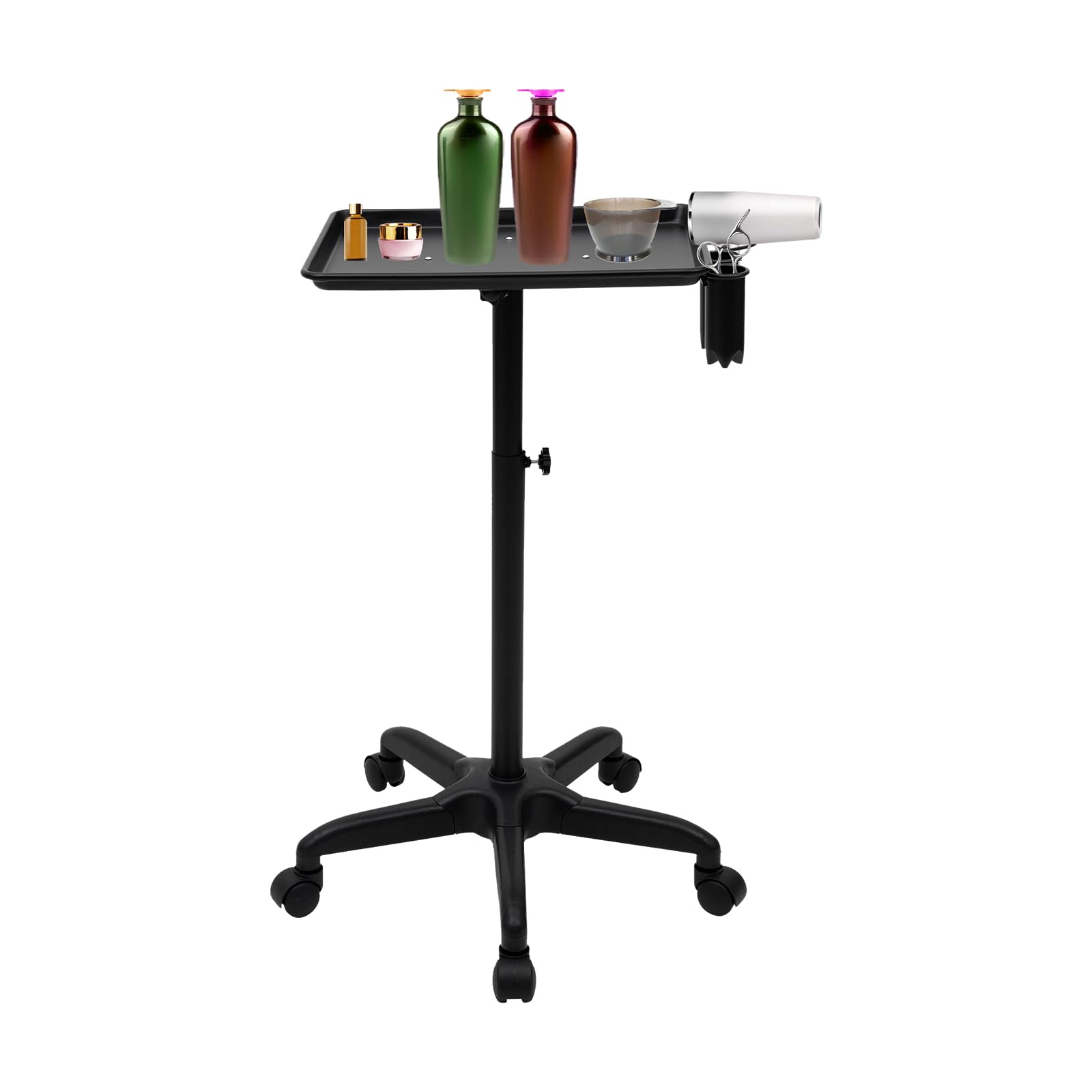Carrito de Peluquería y Belleza - Carro Apilable y Portátil para Trabajo, Cosméticos y Escritorio (Negro)
