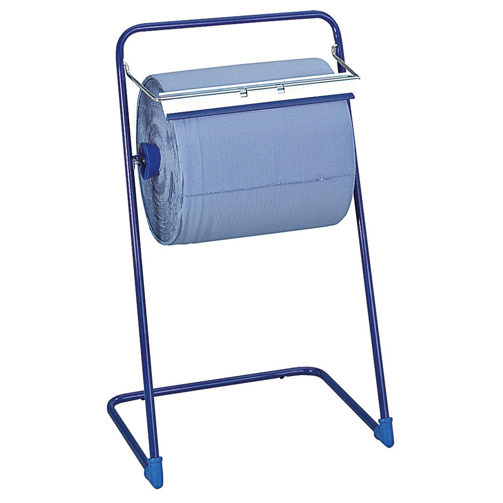 1 Stück Hygoclean Bodenständer für Putzpapiere | Metall, Karton, blau, B: 50cm, H: 83cm, Tiefe: 40cm, Bodenständer für Putzpapiere, Papierrollenhalter
