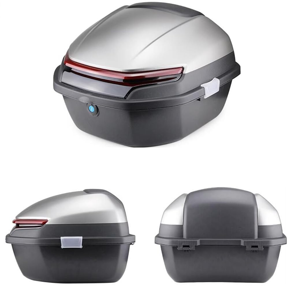 Coffre de moto étanche ABS gris top case arrière pour casque et bagage