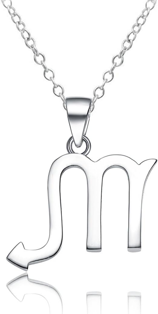 925 Sterling Silver Zodiac Sign Necklace Horoscope Constellation Astrology Charm Pendant