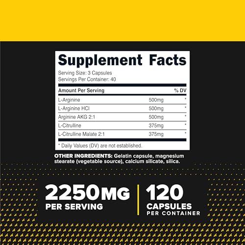 Image of Primaforce Nitric Oxide Booster (2,250mg) 120 Capsules, 40 Servings (Pack of 3)