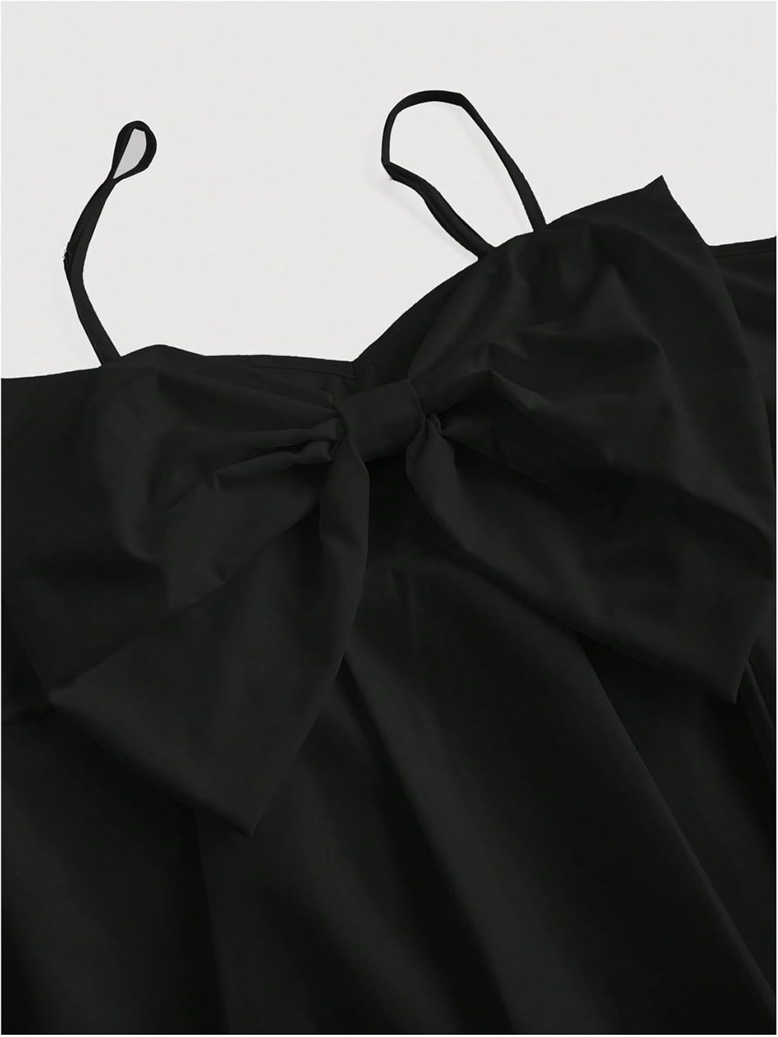 SHENHE Women's Plus Size Bow Dress Spaghetti Strap Flowy Cami Dress High Waist Summer Mini Dress - Image 3