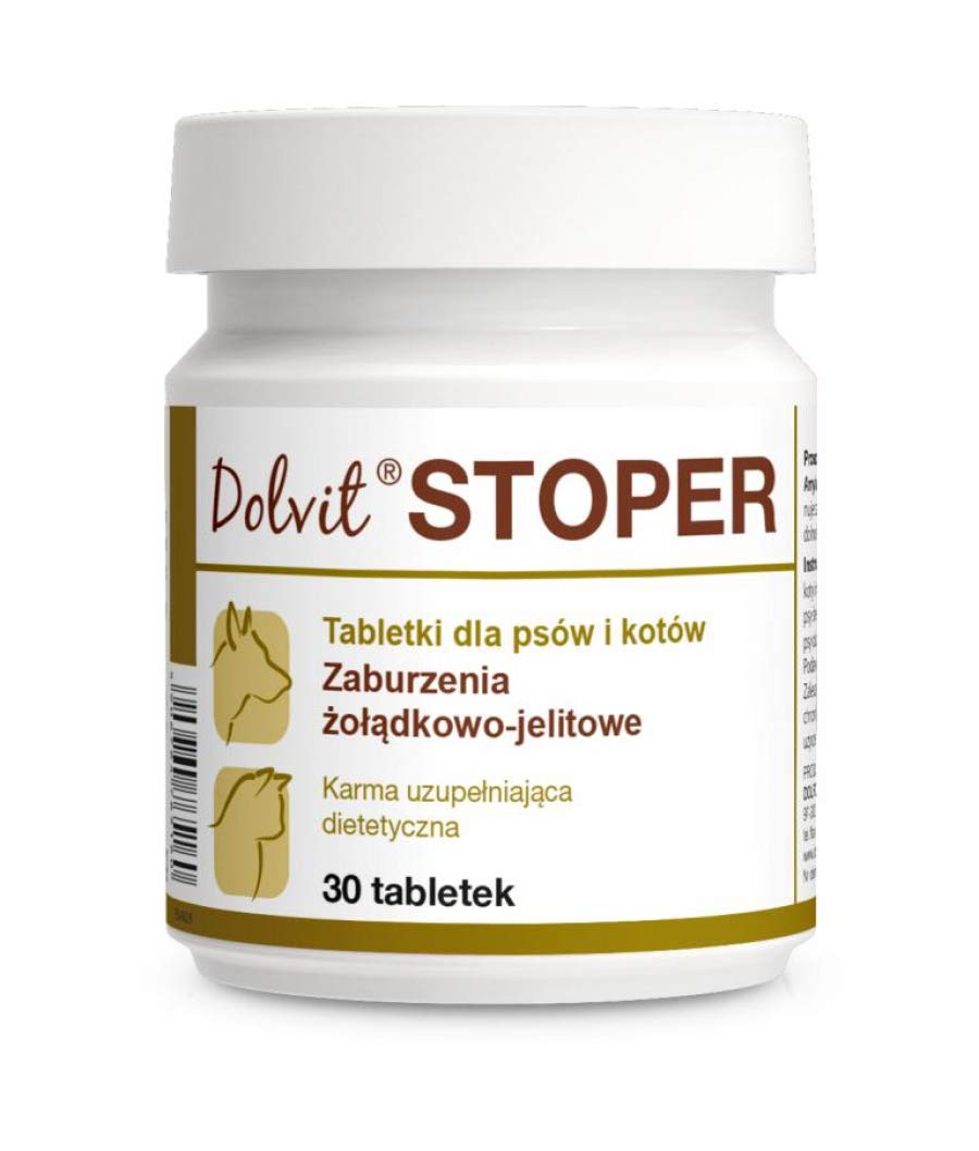 DOLFOS Dolvit Stoper 30 tabletek Na biegunkę Psa/Kota Preparat ograniczający ostre zaburzenia wchłaniania jelitowego