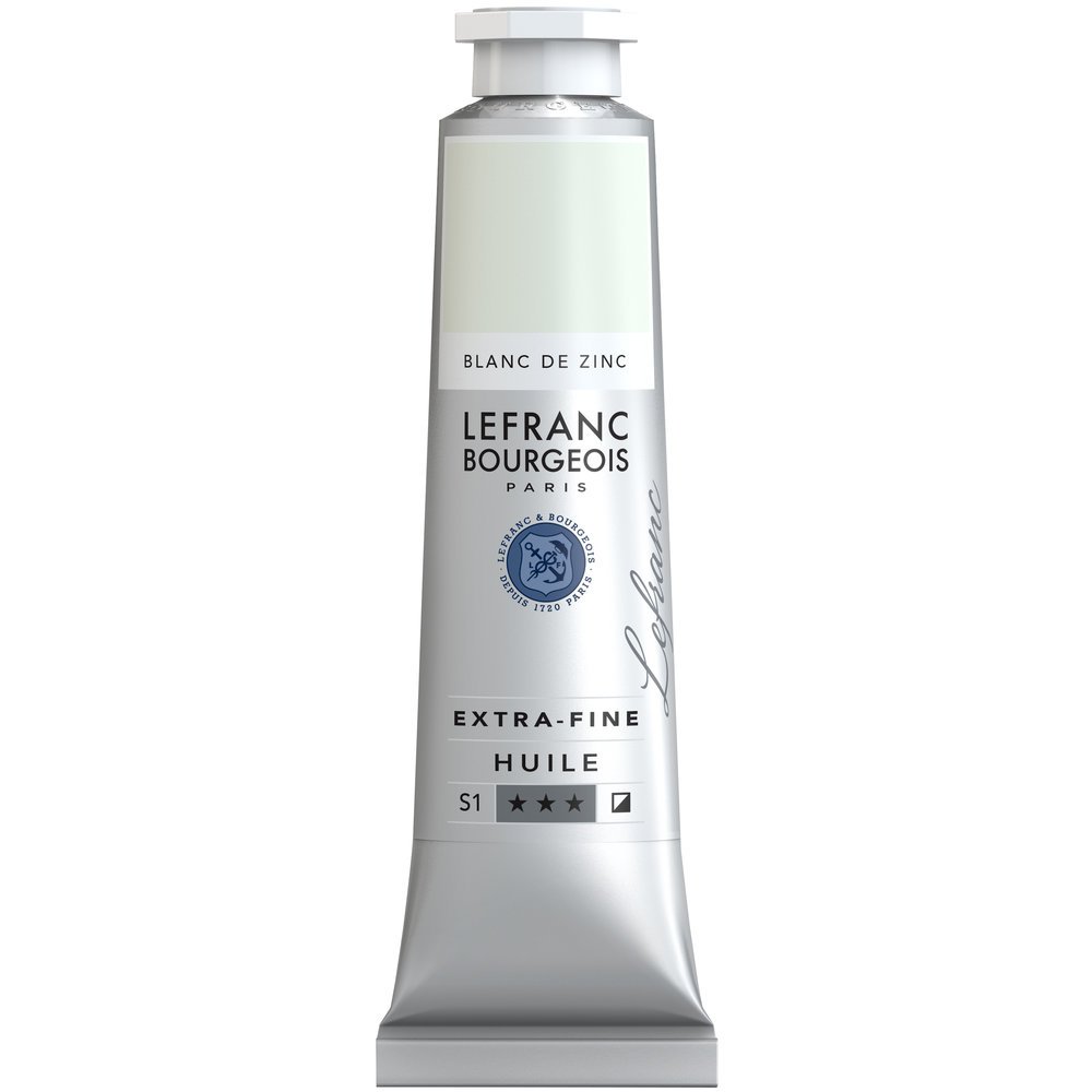 Lefranc Bourgeois Extra-Fine Oil Paint, Artists Quality, Zinc White, 40ml Tube — image 1