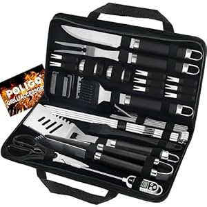 Poligo29pcsbbqgrillaccessoriesstainlesssteelbbqtoolsgrillingtoolssetwithstoragebagforfathersdaydadsbirthdaypresentscampinggrillutensilssetidealgrillinggiftsformenwomen Urban Country Home Decor Poligo 29 pcs bbq grill accessories stainless steel bbq tools grilling tools set with storage bag for fathers day dads birthday presents camping grill utensils set ideal grilling gifts for men women urban country home decor