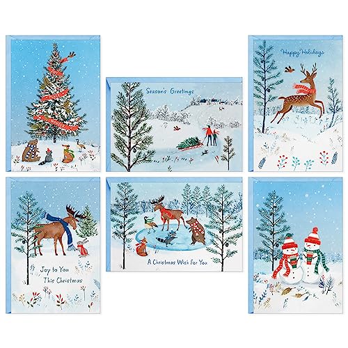 Hallmark Rustic Woodland Boxed Christmas Card Assortment (24 Cards and