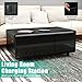 Modern Smart Coffee Table with Built-in Fridge, Bluetooth Speaker, Wireless Charging, Touch Control Panel, USB Interface, Outlet Protection, Atmosphere Light, Fridge Coffee Table with Drawers, Black