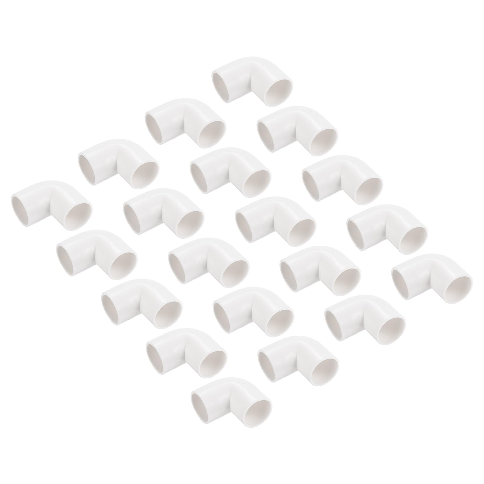 QUARKZMAN Złączka do rur PVC 90 stopni 16 mm Kolanko rury łączące do rur kolanowych Biały kierunek zmiany kierunku do węża ogrodowego PVC DIY Przewód elektryczny 50 szt