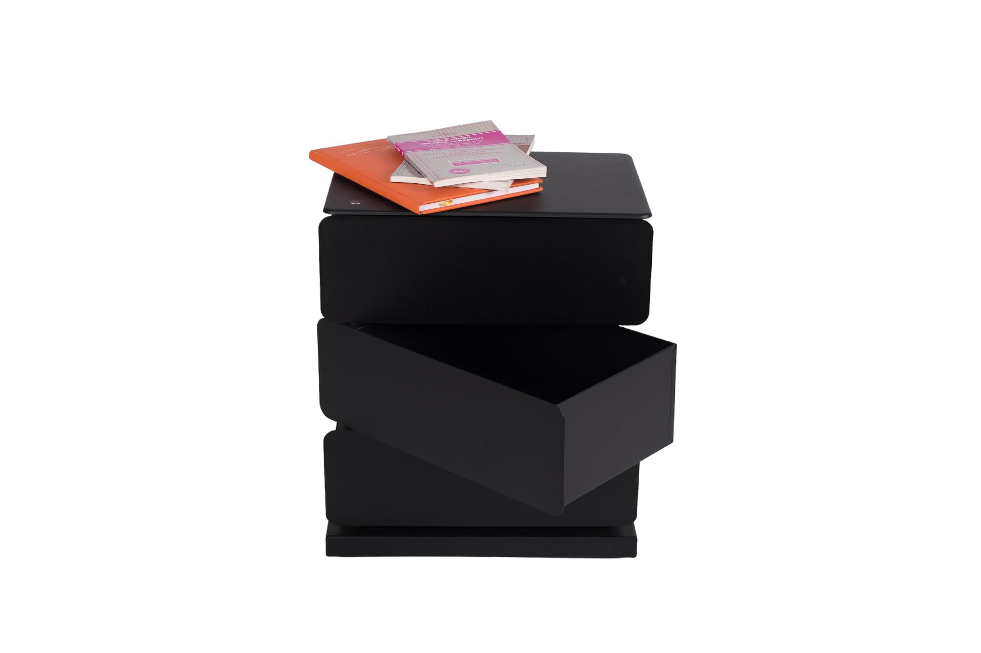Cassettiera Salvaspazio Multiuso con 3 Cassetti in Metallo Colore Nero | Mobiletto Contenitore per Ufficio, Camera, Bagno e Ingresso