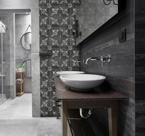 Image of 40 PC Pack (6 X 6) Thin Art Artistic Bohemian Peel and Stick Wall Sticky Backsplash Vinyl Waterproof Removable Tile Sticker Decals for Bathroom & Kitchen, (D, 6X6)