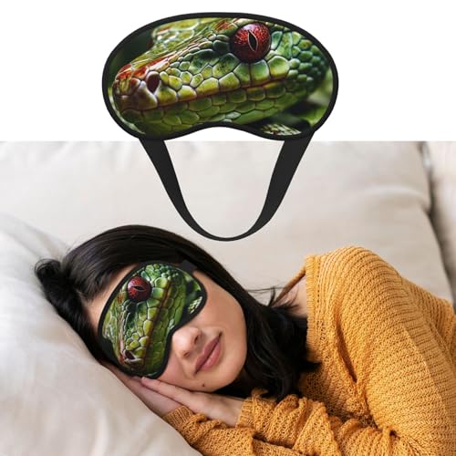 睡眠用アイマスク 通気性 遮光スリープマスク グリーンスネーク ナイト目隠し ソフト 快適 ナイトアイ スリープシェード カバー 男女兼用 ホームナップ用アイカバー