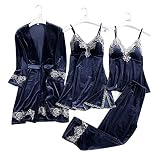 ❀ 【Taglia】4 Pezzi Camicie da Notte ha 4 taglie: M / L / XL / XXL, ci sono 4 taglie tra cui scegliere. Due colori di blu scuro e rosso scuro. Nota: le taglie di abbigliamento europee sono diverse dalle taglie di abbigliamento asiatiche. Si prega di fare riferimento alla tabella delle dimensioni dell'immagine prima dell'acquisto.
