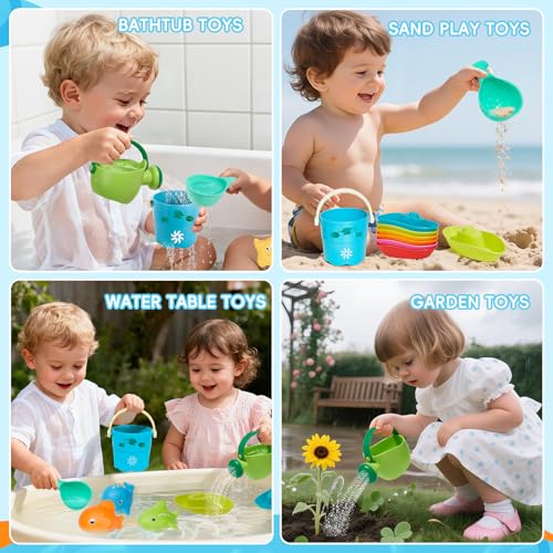 GINNO Badewannenspielzeug Badespielzeug Baby ab 1 2 3 4 Jahr Wasserspielzeug Badewannen Spielzeug Kinder Pool Spielzeug Planschbecken Baby Spielzeug ab 1 2 3 Jahr Schimmelfreies 16 Stück