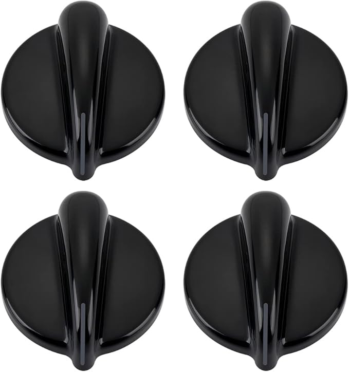 4 Pcs WB03T10236 Burner Control Knob, Gas Range Knobs Black