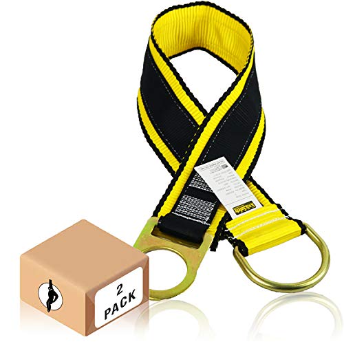 KwikSafety - Charlotte NC - GIBBON GRIP 3 ft [2 PACK] Safety Anchor Cross Arm Strap Beam Choker ANSI Fall Arrest System Web pass thru Double D Ring Anchorage Sling OSHA Protection Harness Lanyard