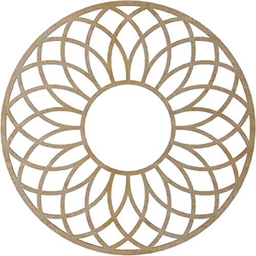 Image of Ekena Millwork 24 inchOD x 8 1 /4 inchID x 1 /4 inchT Cannes Wood Fretwork Pierced Ceiling Medallion, Hickory