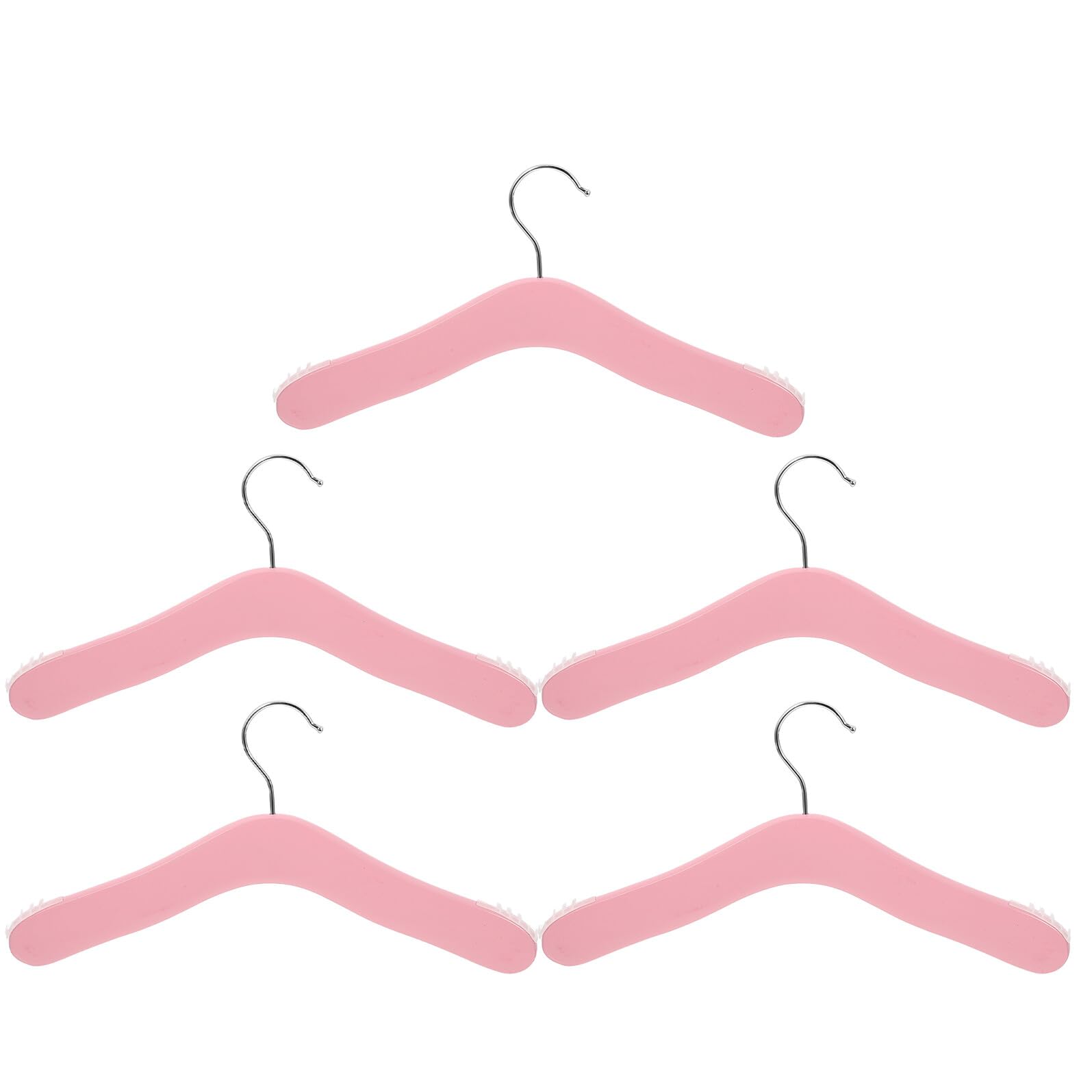 Levemolo 5 Piezas Perchas de Madera para Niña Colgadores Infantiles para Ropa de Niña y Soporte Seguro para Prendas de Recién Nacido Armario de Guardería Diseño Antirrayaduras