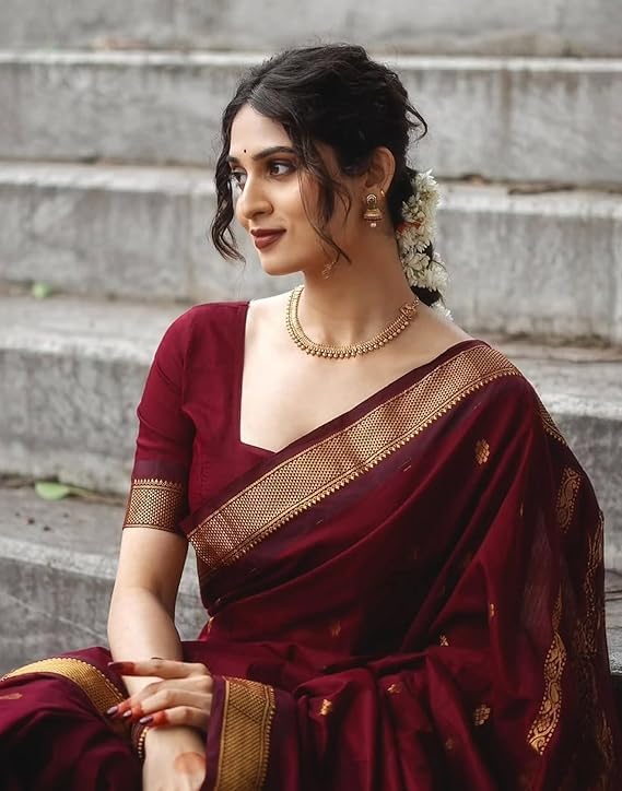 Image of C J Enterprise Women's Pure Kanjivaram Soft Silk Saree Banarasi Style Ladies Sadi With Blouse Piece for Wedding (Eagle-3-51)