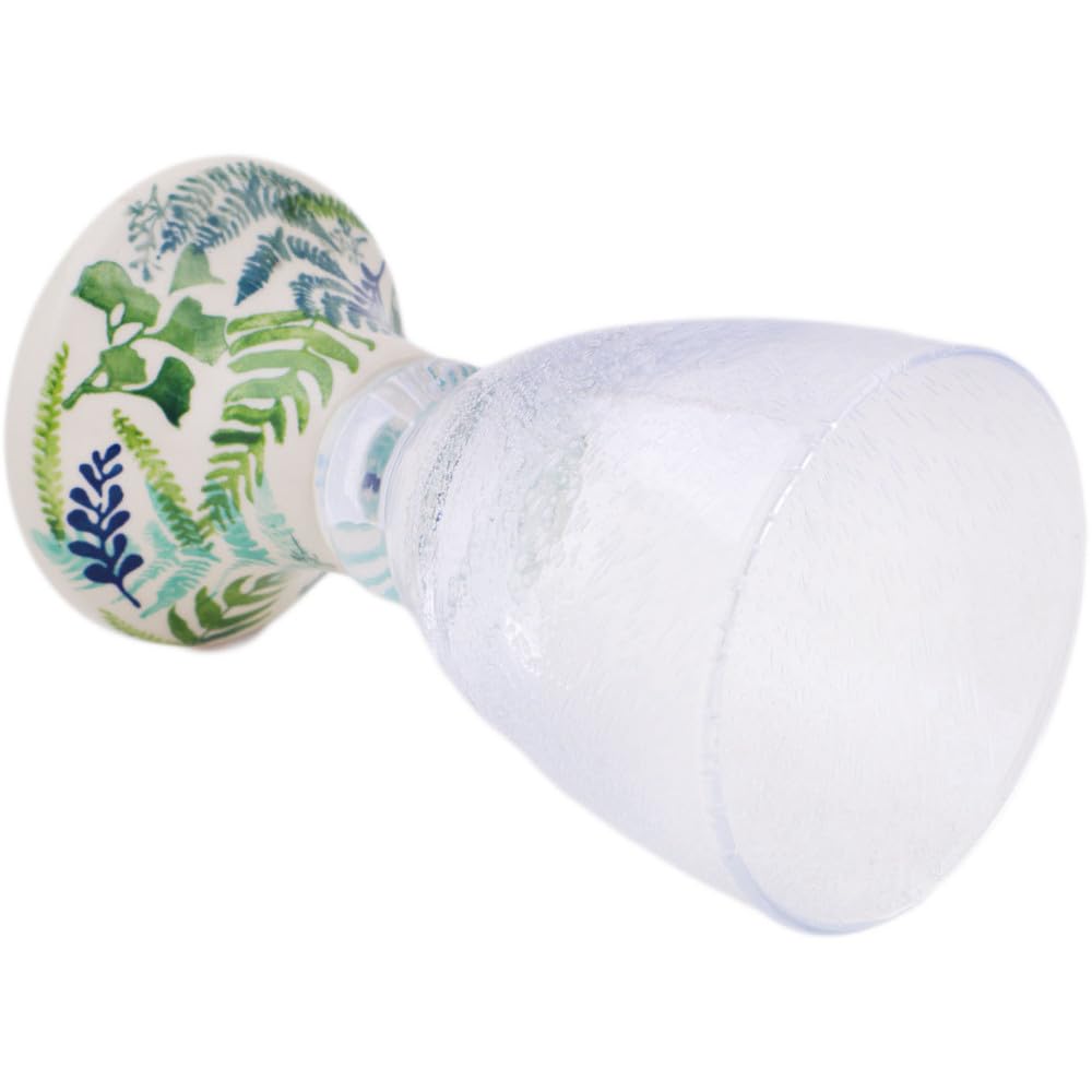 Authentic Polish Pottery Goblet Signature UNIKAT in Fern Frenzy Design Handmade in Boles?awiec Poland + Certificate of Authenticity