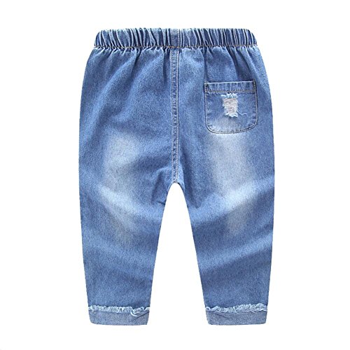 Fashion Boys Elastic Comfortable Denim Ripped Rolled Edge Jeans2