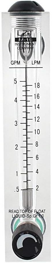 Adjustable Knob 0.5-5GPM 2-18LPM Water Flow Meter Panel Type Flowmeter