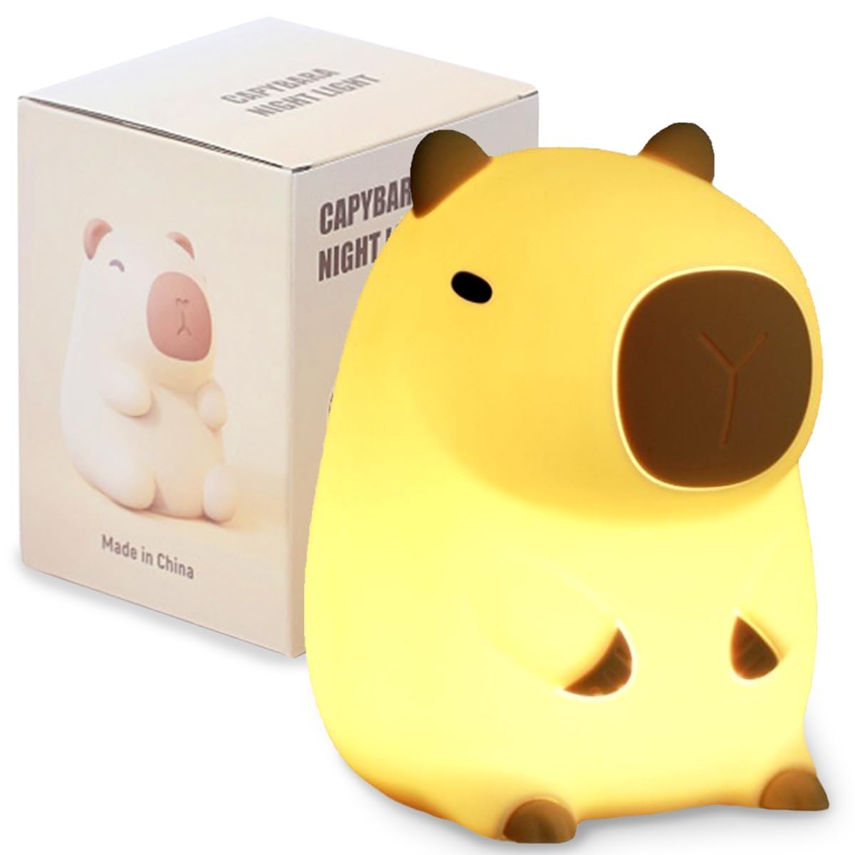 VYAOCJL Capybara Night Light, Cute Silicone Capybara Lamp Gift for Bedside, Nursery, Decorate Children's Bedroom