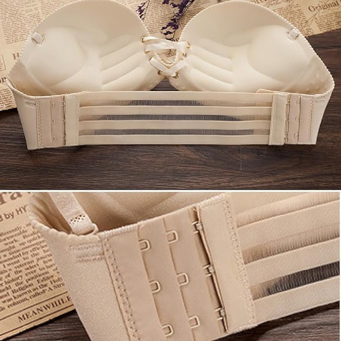 LUVINA Adjustable Transparent Bra Extenders for Women, 3-Hook Elastic Invisible Back Extension Strap, Soft Anti-Slip Stretchable Bra Band, 24-31cm (Skin) - Image 2 thumbnail
