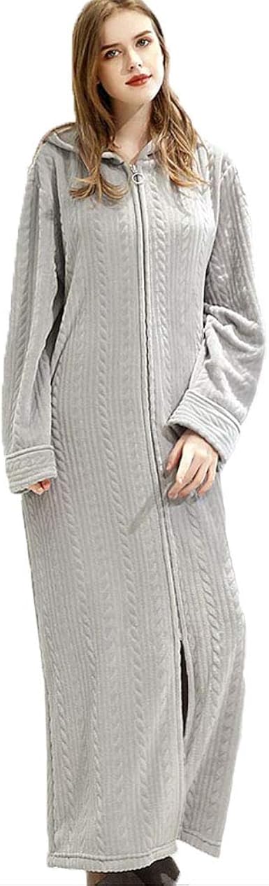 Womens fluffy hooded dressing gown Clearance
