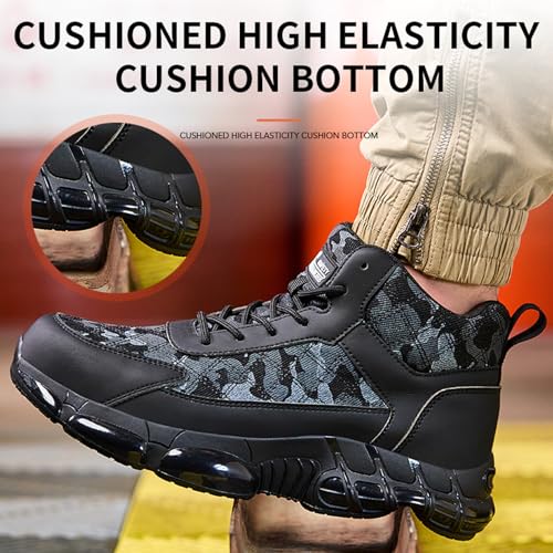 Image of Nutropa Steel Toe Shoes for Men & Women, Super Lightweight Work and Safety Shoes Indestructible Construction Work Sneakers,Black 11.5 Women /10 Men