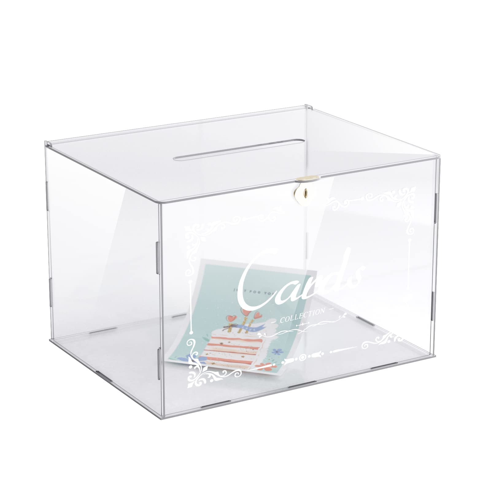 Caja de Tarjetas de Boda de Acrílico Transparente - Caja de Correo, Regalo de Dinero y Almacenamiento para Aniversario, Votación
