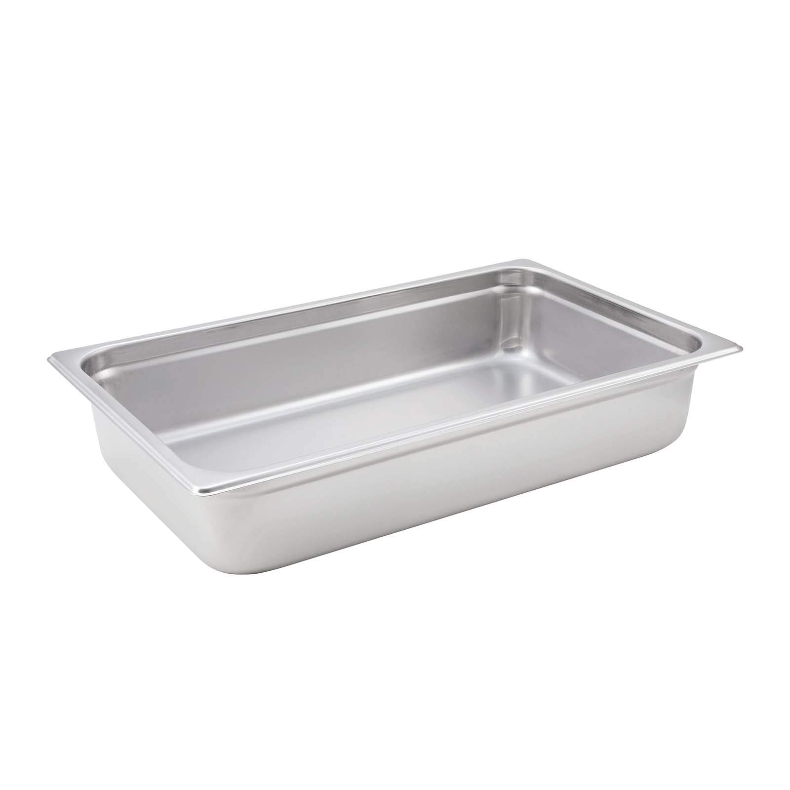 Winco Full Size 4" Deep Metal Food Pan/Steam Table Pan, Anti-Jam, 22 Gauge