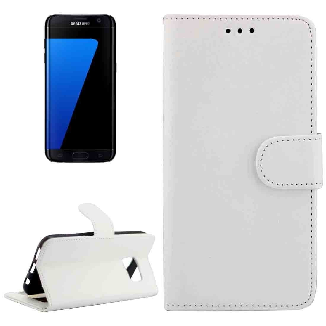 Unhinged Horse Texture Horizontal Sky Magnetic Snap Leather Case With Adjustable Holder & Card Slots & Photo Frame & Wallet For Samsung Galaxy S7 Edge / G935 Cell Phone Case YUCPING (Color : White)